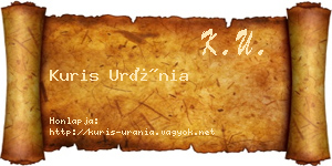 Kuris Uránia névjegykártya